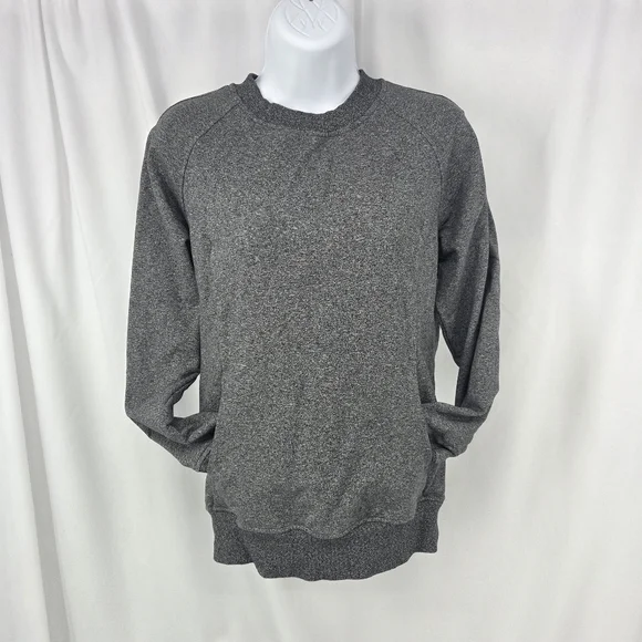 Lululemon Scuba Crew Pullover sweatshirt Heathered Speckled Black Grey size 4 - Picture 5 of 5